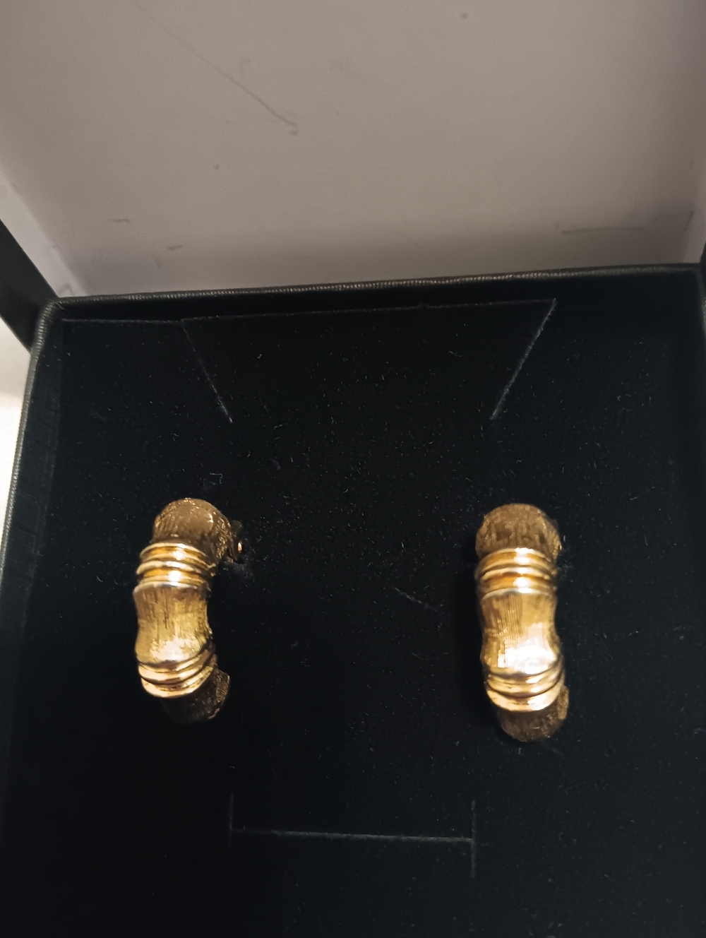 Boucher Gold-Tone Bamboo  Earrings